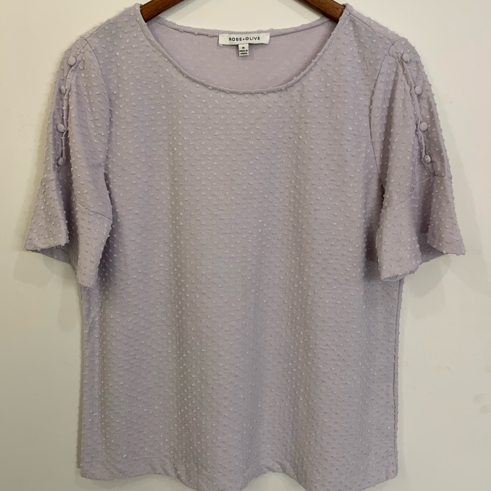 NWOT Light Purple Polka Dotted Blouse, Rose+Olive